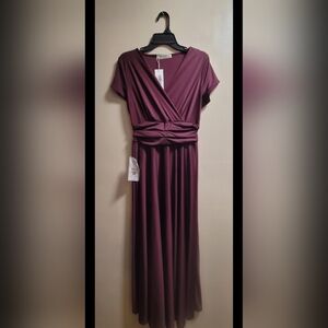 Chic Red Wine Midi Dress